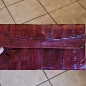 Vintage brown eel skin wallet